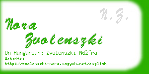 nora zvolenszki business card